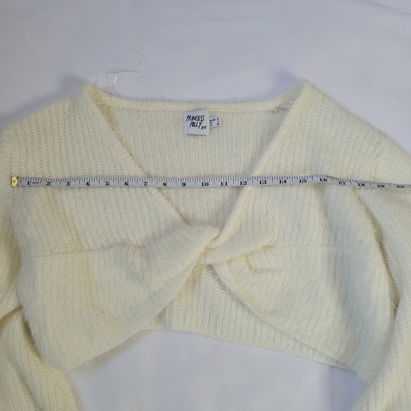 Princess Polly The Henrik Cropped Sweater Long Sleeve White Women's Sz 4 - Picture 7 of 15